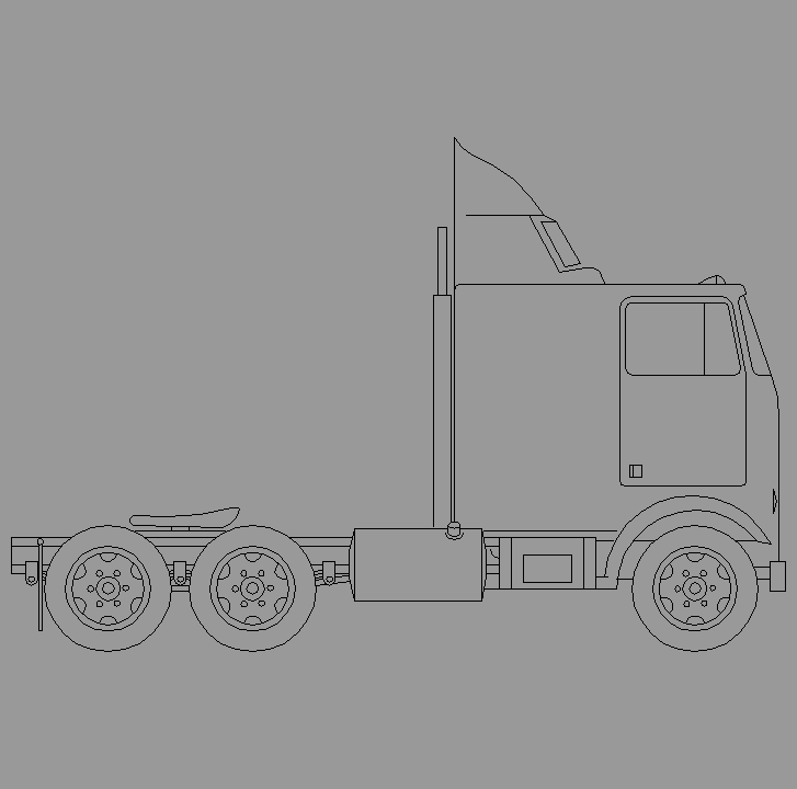 Bloque Autocad Vista de Cab. Camión B Bibliot. 2D-3D en Perfil